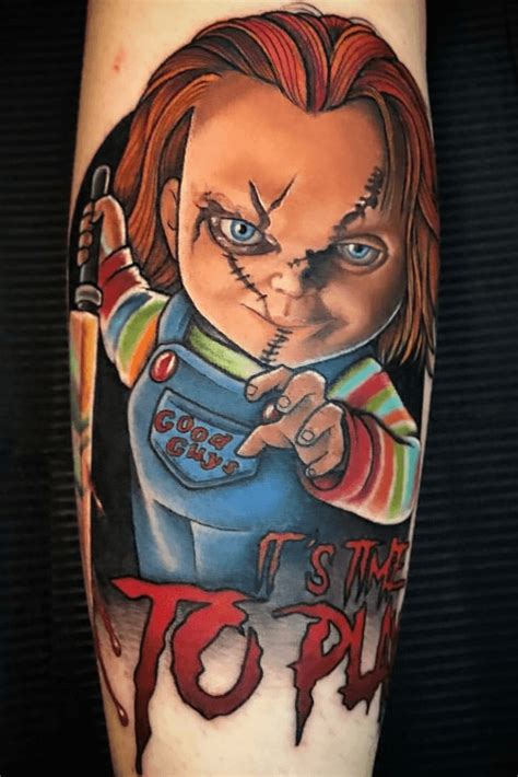 chucky tattoo|traditional chucky tattoo.